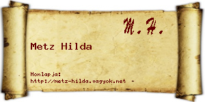 Metz Hilda névjegykártya